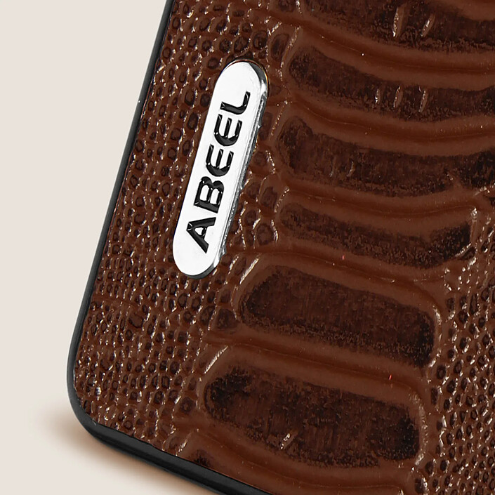 Avis Abeel Coque pour Samsung Z Fold 5 Hybride Cuir Véritable Motif Serpent Abeel Marron