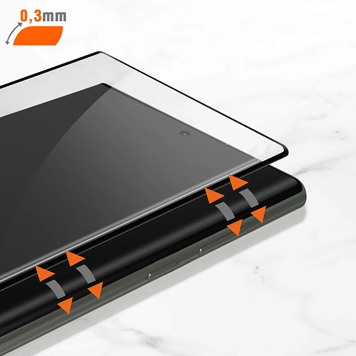 Avis Mocolo Verre Trempé pour Samsung Galaxy S23 Ultra Dureté 9H Incurvé 3D Adhésif Noir
