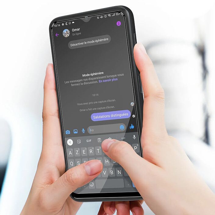 Blueo Verre Trempé pour Samsung Galaxy A14 4G et 5G Dureté 9H Bords Biseautés 5D Noir pas cher