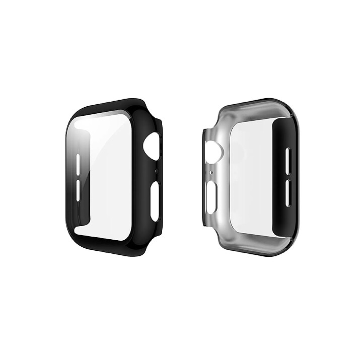 Avizar Coque pour Apple Watch 38mm Protection Intégrale avec Verre Trempé Noir transparent