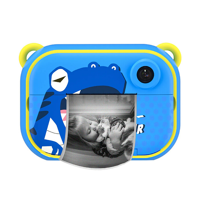 Avizar Appareil Photo Wifi pour Enfant avec Impression Instantanée Zoo Family Dinosaure Bleu