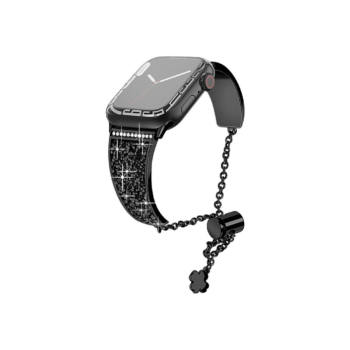 Avizar Bracelet pour Apple Watch 38/40/41mm Shiny Noir