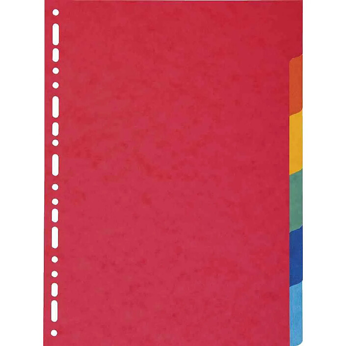 EXACOMPTA Jeu de 6 intercalaires carton 220g recyclé A4 multicolore x 50