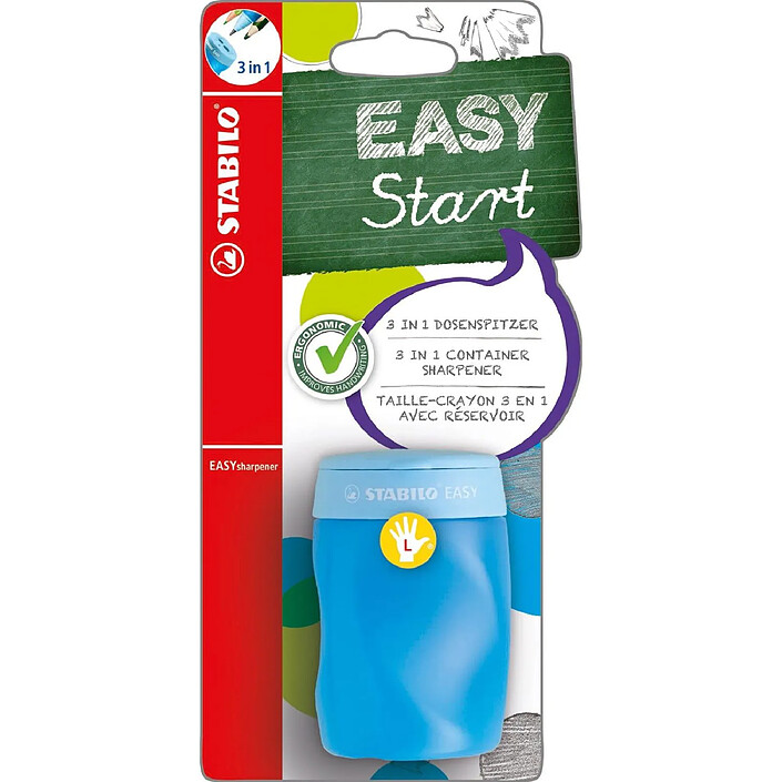 STABILO Taille crayon 3 en 1 EASYsharpener Gaucher Bleu