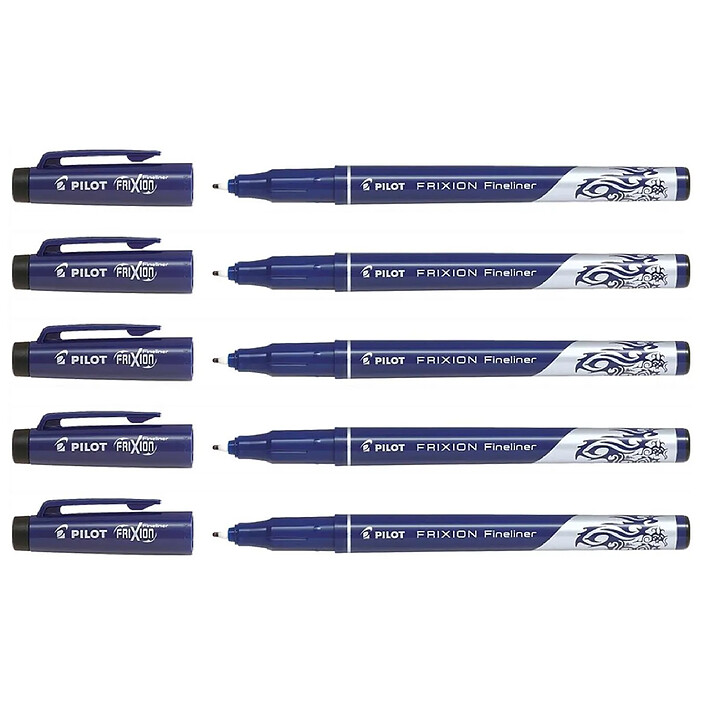 PILOT Stylo feutre Fineliner FRIXION Effaçable Noir x 5