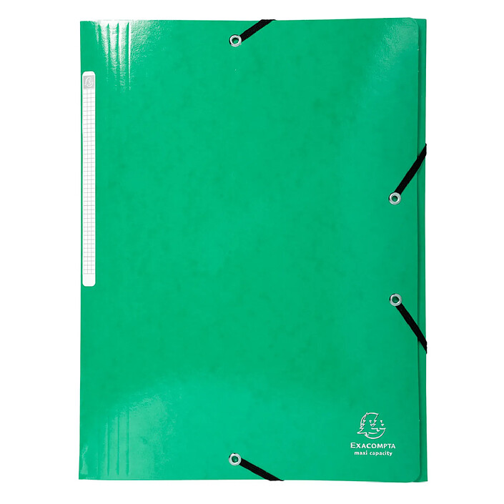 EXACOMPTA Chemise 3 rabats élastiques Max Capacité IDERAMA Carte pelliculée 425g Vert x 25