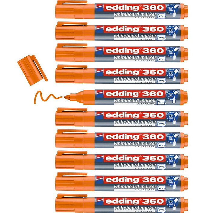 EDDING Marqueur pour Tableaux blancs 360 Orange 1,5-3 mm x 10