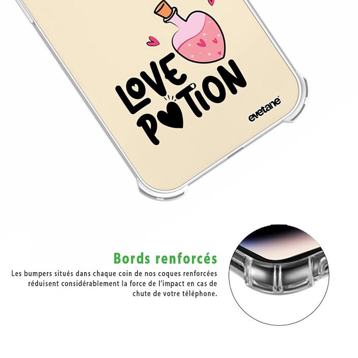 Acheter Evetane Coque iPhone 14 Pro Max Silicone antichocs Solides coins renforcés  transparente Motif Love Potion