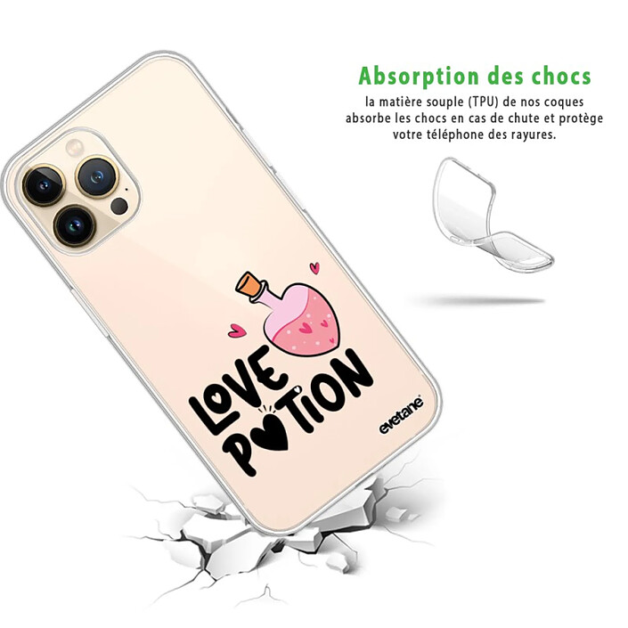 Avis Evetane Coque iPhone 13 Pro 360 intégrale transparente Motif Love Potion Tendance .