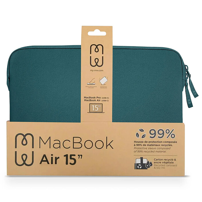MW Pochette pour MacBook Air 15 en Mousse Écologique Basics ²Life Vert Foncé pas cher