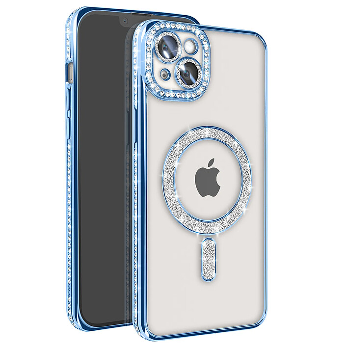 Avizar Coque Diamant pour iPhone 14 Plus MagSafe Contour Strass