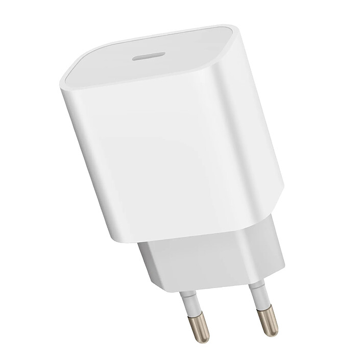 Inkax Chargeur Secteur USB-C Power Delivery 20W Charge Rapide Format Compact Blanc