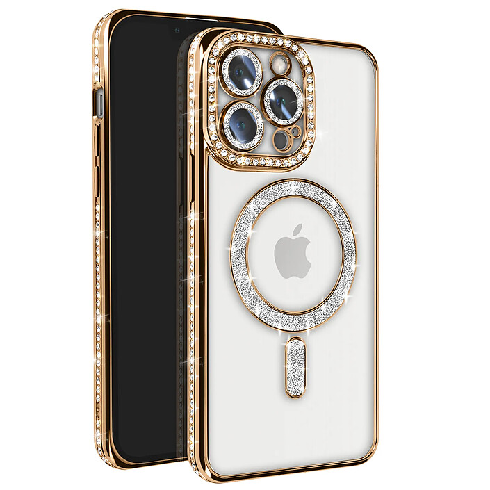 Avizar Coque Diamant pour iPhone 13 Pro MagSafe Contour Strass