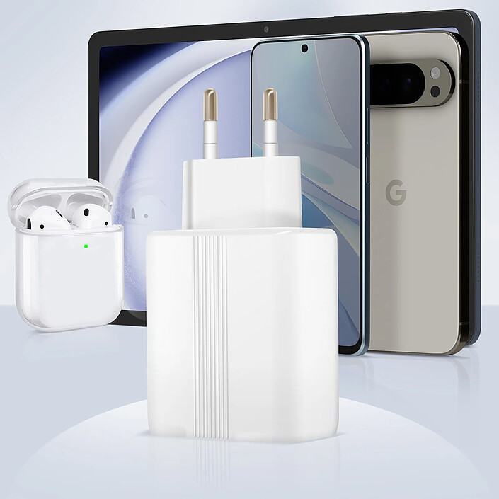 Acheter Inkax Chargeur Secteur USB-C GaN 45W + USB Charge Rapide Format Minimaliste Blanc