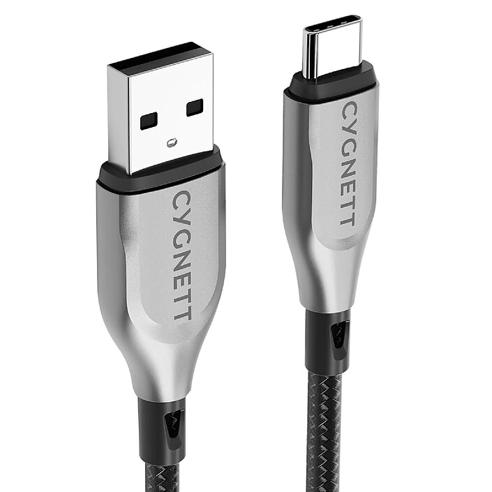CYGNETT Câble USB-C vers USB Série Armoured Charge 60W et Synchronisation 480 Mbps 50cm Noir
