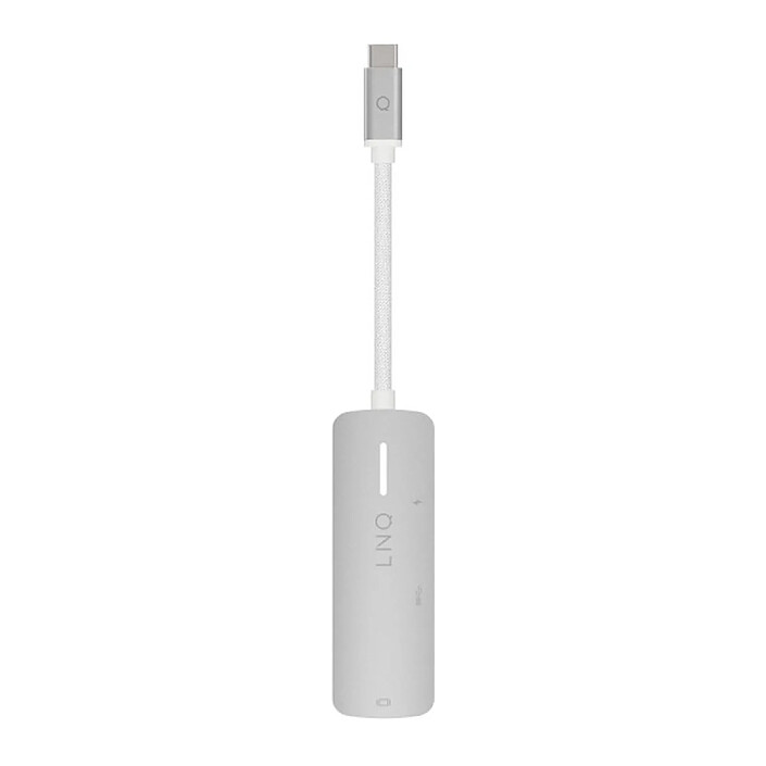 LinQ Hub 3-en-1 HDMI USB-C Power Delivery 140W 5Gbps Gris pas cher
