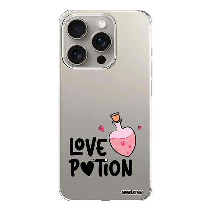 Evetane Coque iPhone 15 Pro 360 intégrale transparente Motif Love Potion Tendance .