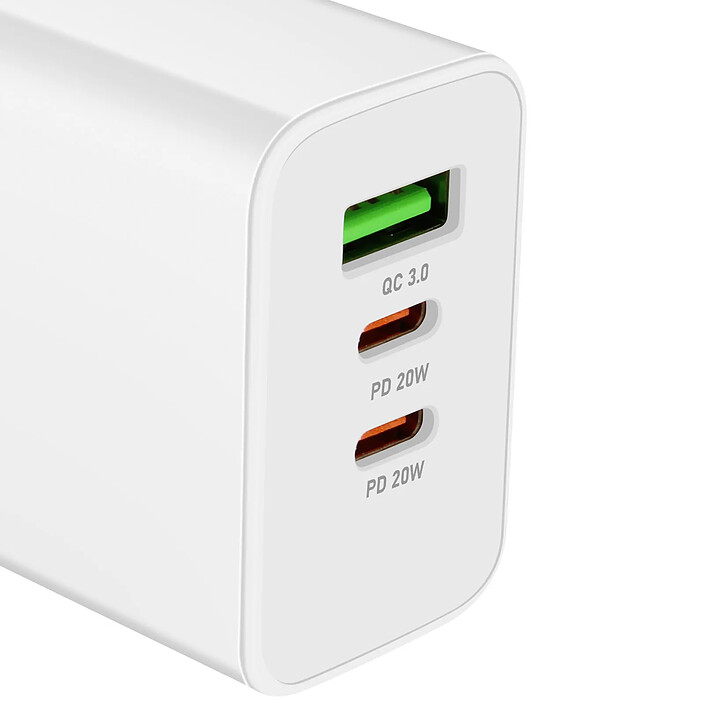 Inkax Chargeur 2x USB-C Power Delivery 20W + USB 18W Charge Rapide Compact Blanc pas cher