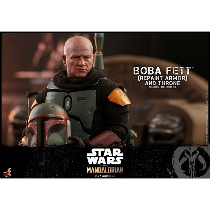 Star Wars : The Mandalorian - Figurine 1/6 Boba Fett Repaint Armor and Throne Special Edition 30 cm pas cher