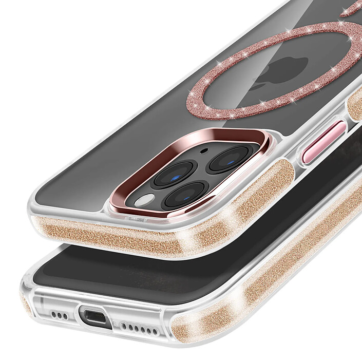 Acheter Avizar Coque MagSafe pour iPhone 11 Pro Silicone Pailleté Rose champagne