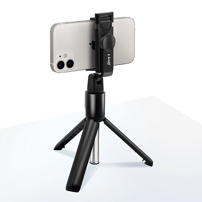 Acheter LinQ Perche à selfie avec Trépied Extensible et Télécommande Bluetooth Noir