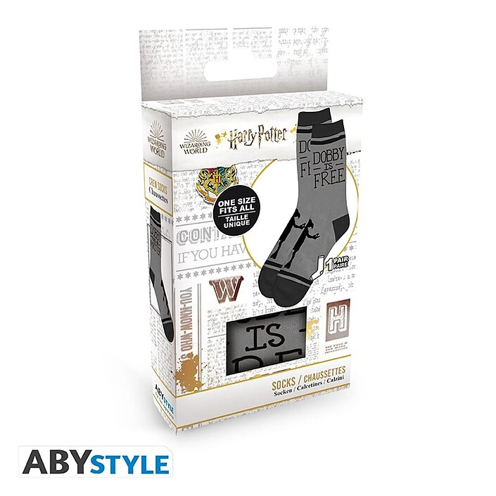 Avis Harry Potter - Paire de Chaussettes Dobby Noire & Grise