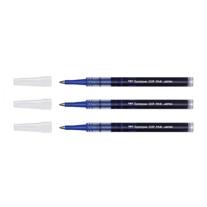 TOMBOW Recharge Mine pour Roller Pointe Moyenne Bleu x 3