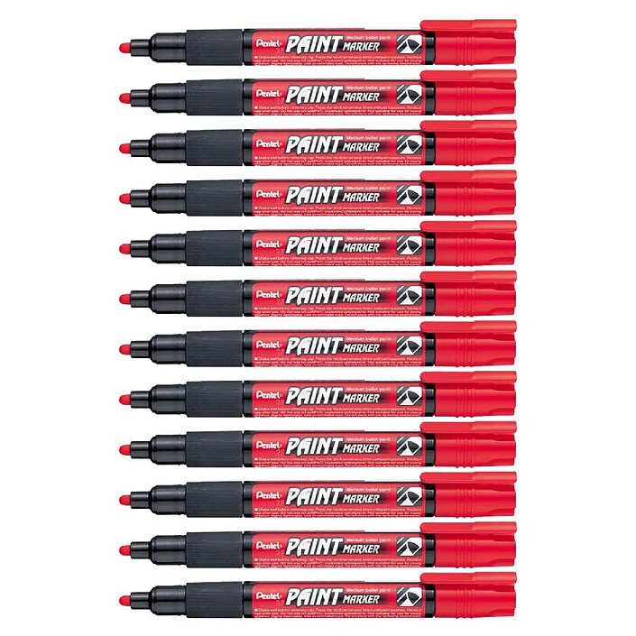 PENTEL marqueur permanent PAINT MARKER MMP20, rouge x 12