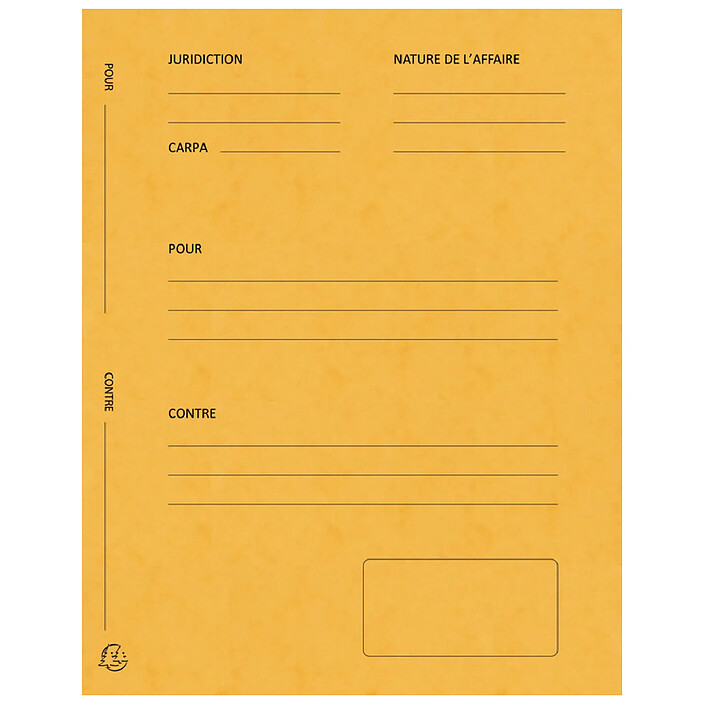 EXACOMPTA Pack de 25 chemises Avocat imprimées Plaidoirie 25x32 cm 265g Jaune x 5