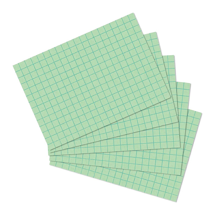 HERLITZ Fiches bristol, format A6, quadrillée, vert