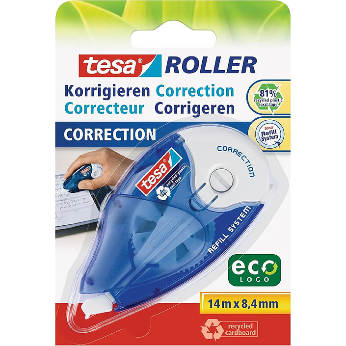 TESA Roller rechargeable Correction 8,4 mm EcoLogo® 14m x 8,4mm