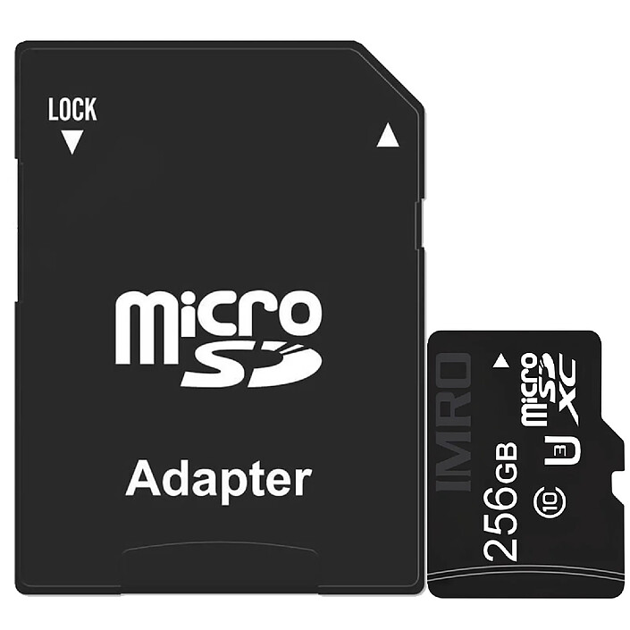 imro Card Carte Mémoire Micro SDHC 256GB Class 10 Noir