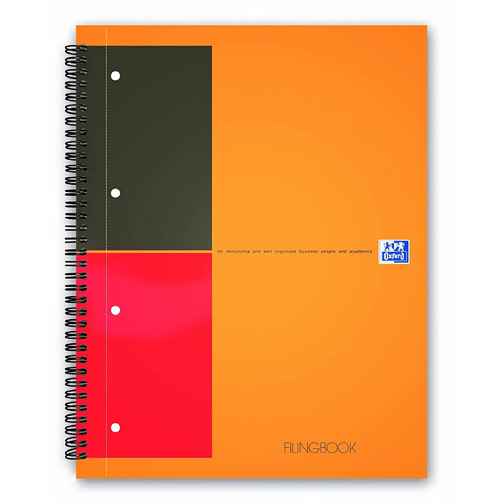 OXFORD International Collegeblock 'FILINGBOOK' A4+ Ligné 200 p 90g x 5