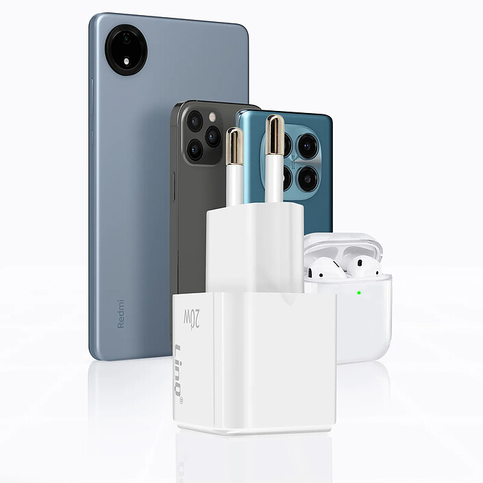 Avis LinQ Chargeur Secteur USB-C Power Delivery 20W Charge Efficace Compact Blanc
