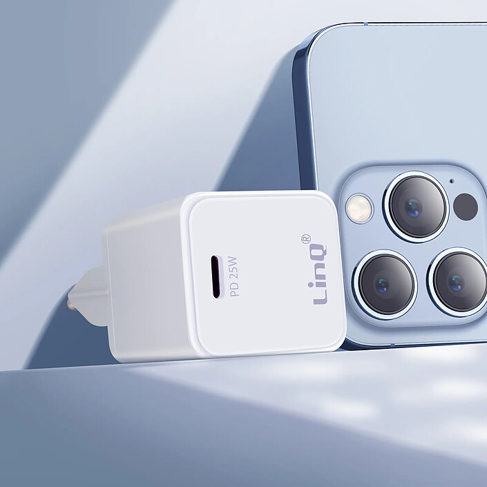 Acheter LinQ Chargeur Secteur USB-C Power Delivery 25W Charge Rapide Compact Blanc