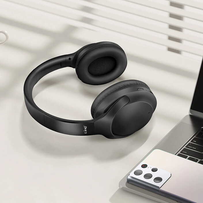 Avis LinQ Casque Audio Bluetooth à Réduction de Bruit Pliable Noir