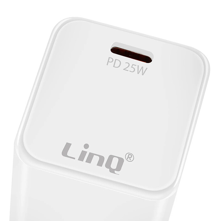 LinQ Chargeur Secteur USB-C Power Delivery 25W Charge Rapide Compact Blanc pas cher