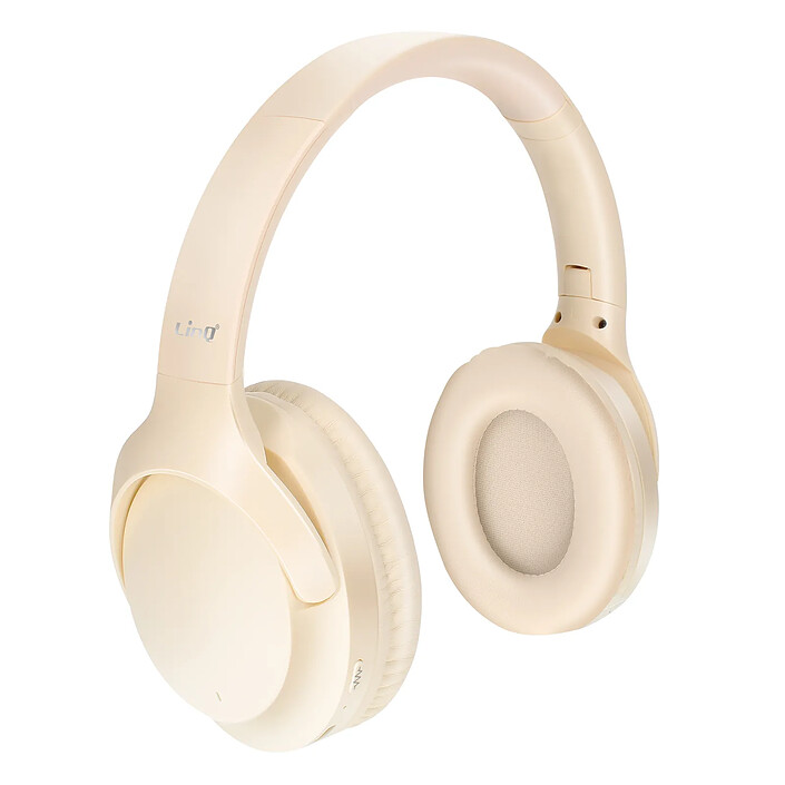 LinQ Casque Audio Bluetooth à Réduction de Bruit Pliable Beige