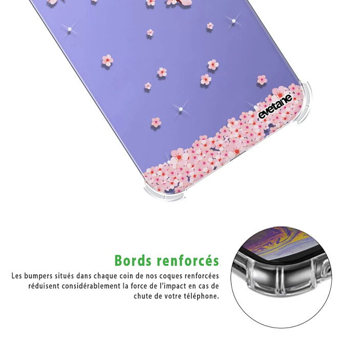 Acheter Evetane Coque Coque Samsung Galaxy A54 Silicone antichocs Solides coins renforcés  transparente Motif Chute De Fleurs