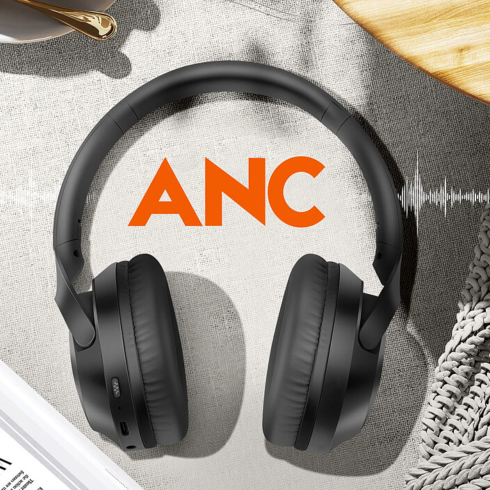 Acheter LinQ Casque Audio Bluetooth à Réduction de Bruit Pliable Noir