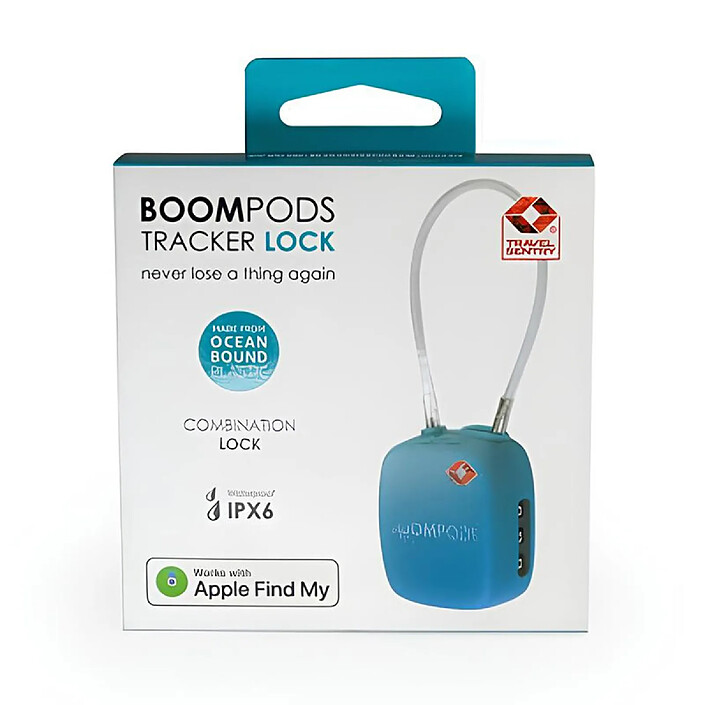 Boompods Cadenas Connecté Airtag Compatible Apple Find My IPX6 Bleu pas cher