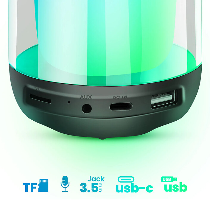 LinQ Mini Enceinte Bluetooth 5W LED RGB Compact Portable Étanche IPX6 Noir pas cher