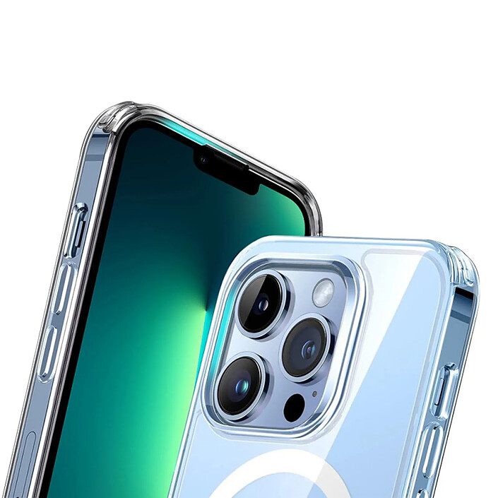 Evetane Coque iPhone 13 Pro Max Antichoc compatible Magsafe + 2 Protections écran et 2 protections Objectif Caméra pas cher