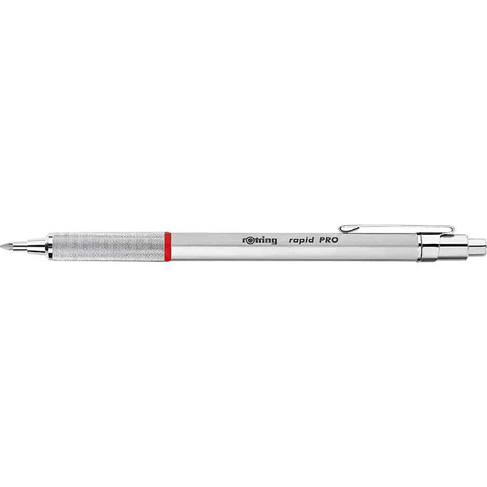ROTRING Stylo bille Rétractable rapid PRO CHROME Pointe M Encre Bleue