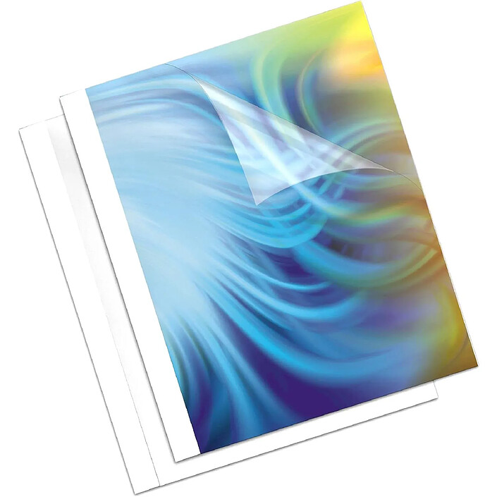 FELLOWES Paquet de 20 Chemises à reliure thermique Coverlight A4 1,5 mm Blanc