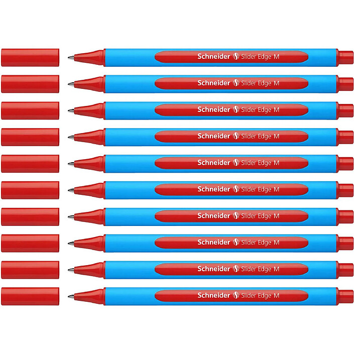 SCHNEIDER Stylo à bille Slider Edge Pointe Moyenne rouge x 10