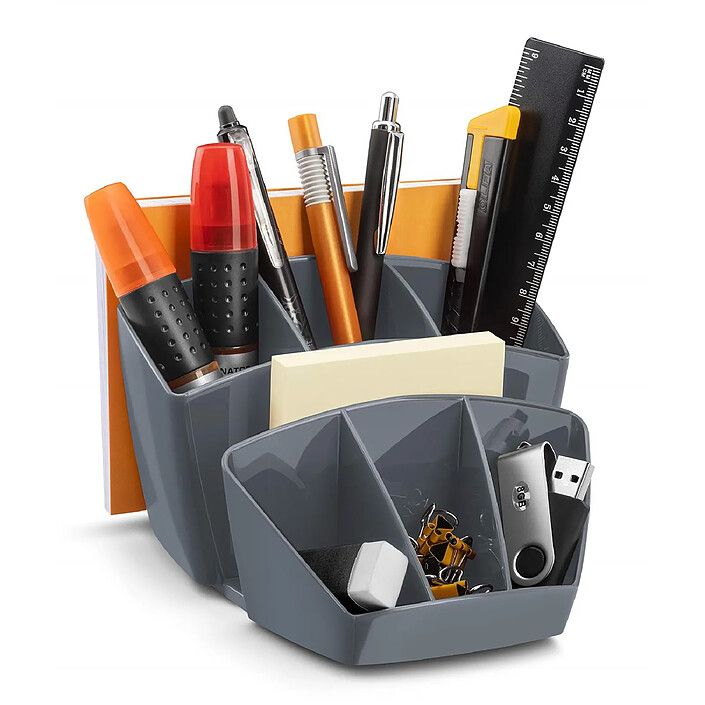 CEP Multipot à crayons CepPro, 8 compartiments, gris