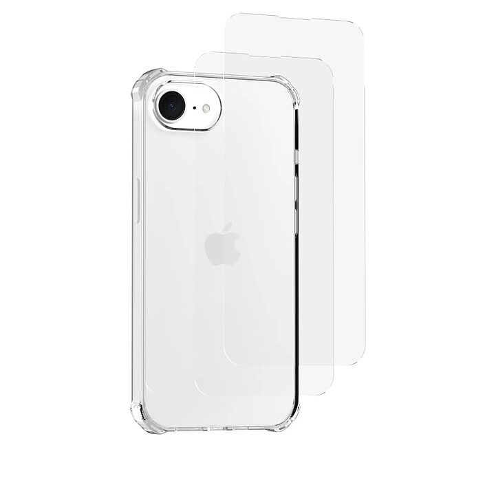 Avis Evetane Coque Antichoc transparente Motif iPhone 16e / 17e Bords Renforcés + 2 Vitres Protection Écran Verre Trempé
