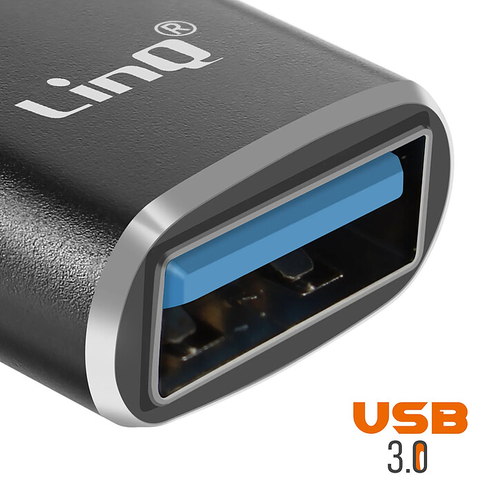 Acheter LinQ Adaptateur OTG USB et USB C vers Apple Lightning Noir