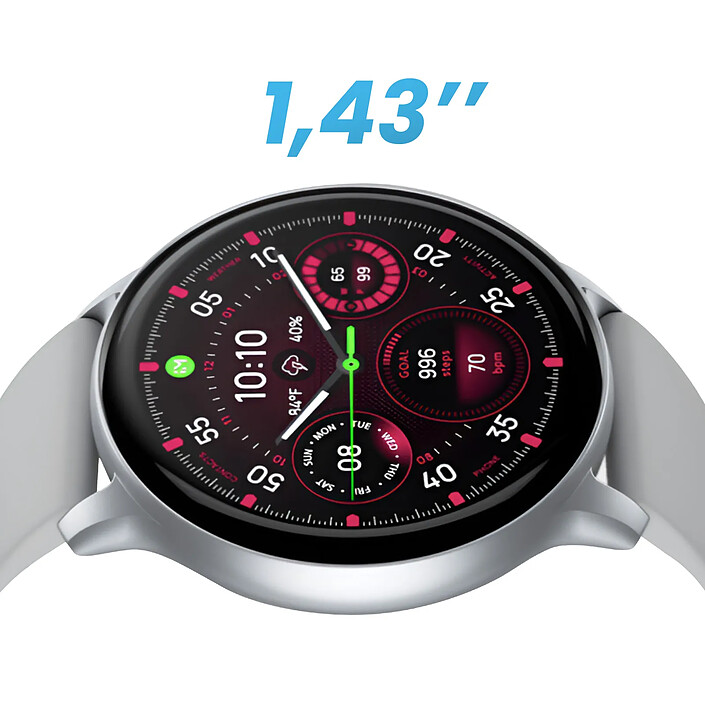 Acheter Proove Montre Connectée Sport avec Suivi Santé Autonomie 7j Étanche IP67 Argent
